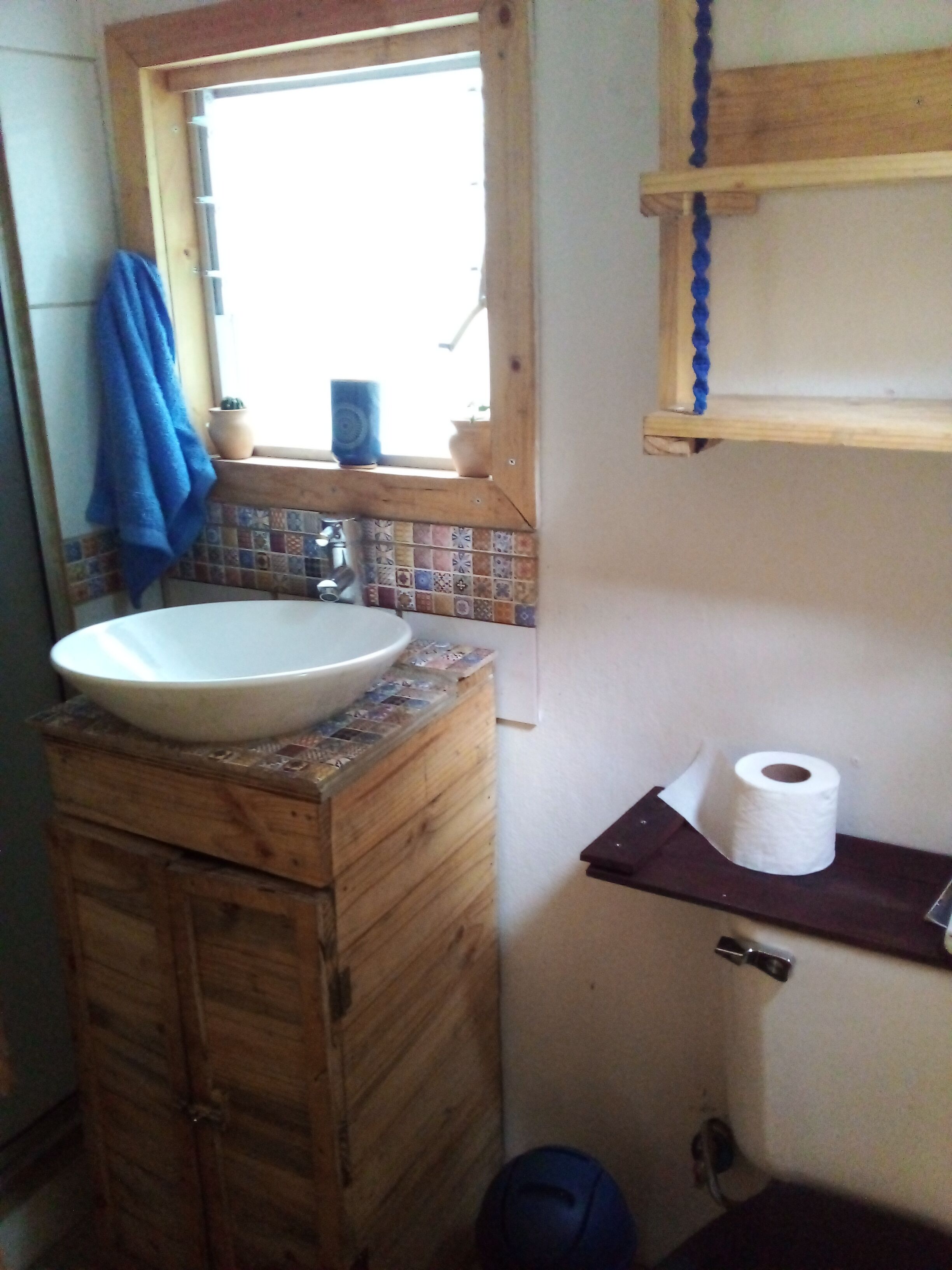 Shower, soap, toilet paper