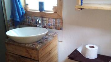 Shower, soap, toilet paper