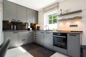 Fridge, oven, stovetop, dishwasher