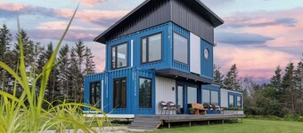 Modern PEI Shipping Container Retreat with Multiple Decks & Stunning Views