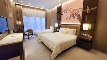 Deluxe Triple Room, Multiple Beds, Housekeeping, Garden View | Premium bedding, down comforters, pillowtop beds, free minibar