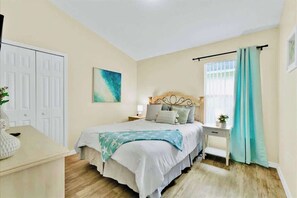 4 bedrooms, iron/ironing board, travel cot, WiFi