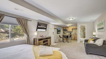 1 bedroom, travel crib, WiFi, bed sheets