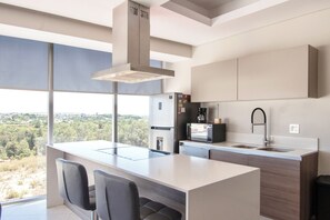 Coffee/tea maker, fridge, microwave, oven - Apartment in plaza pabellon zone andares (Guadalajara)