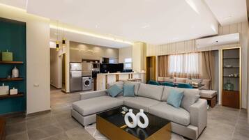 Basic Apartment | Living area | 55-inch Smart TV with satellite channels