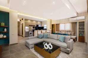 Basic Apartment | Living area | 55-inch Smart TV with satellite channels