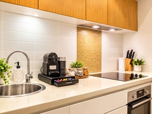 Kitchen and coffee station