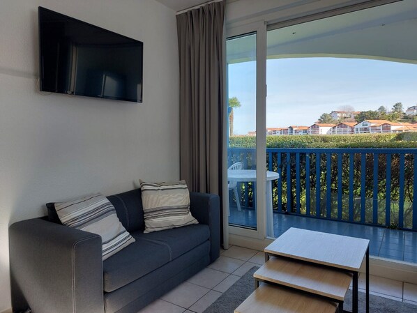 TV, table tennis - Charming T2 with pool 2 min from beach (Urrugne)