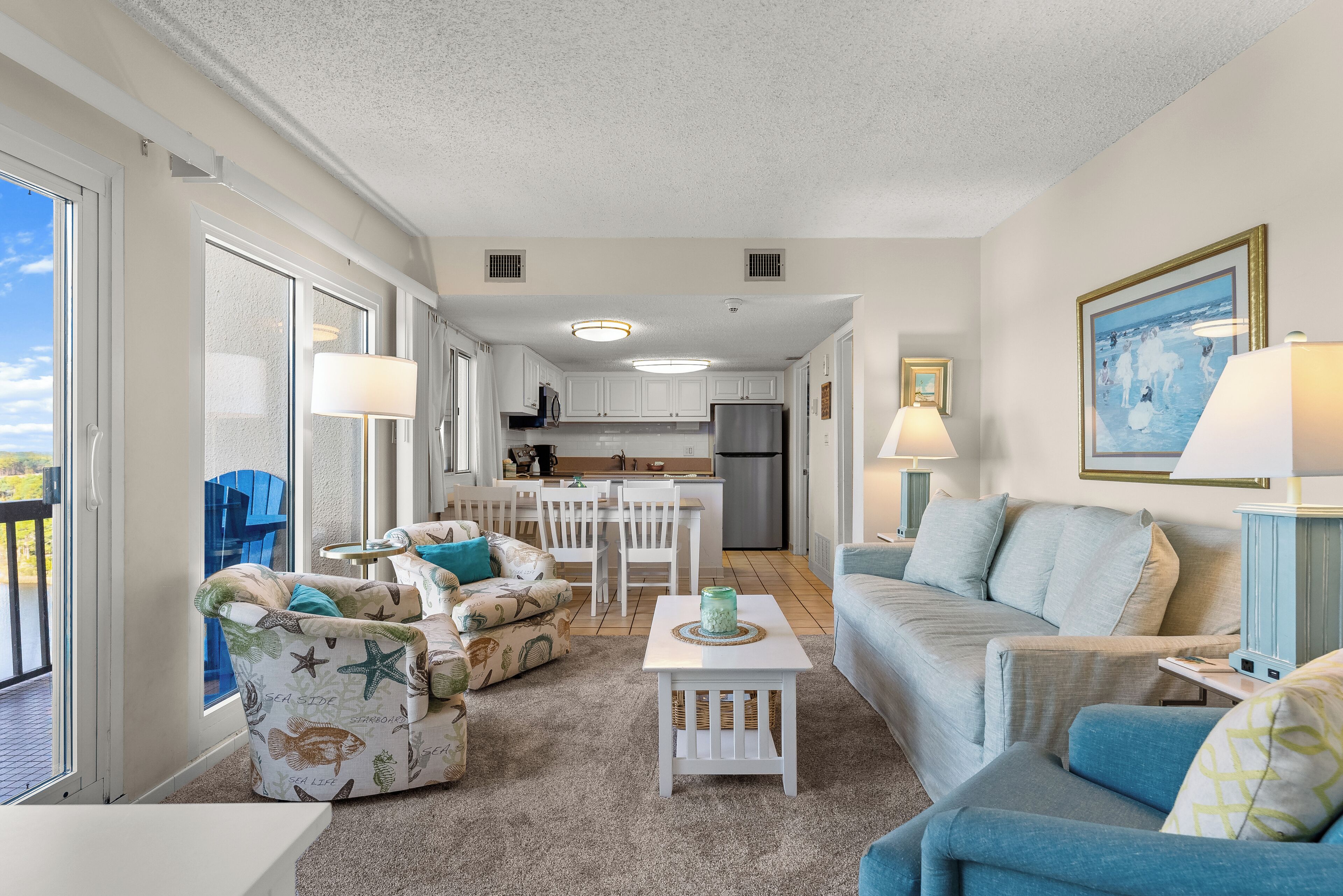 Get comfy on the couch and chairs and plan out your day!