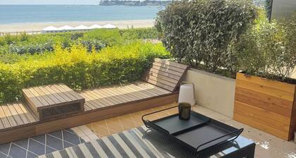 Beach Benoit⛱️ Garden level in front of the beach with large terrace. Private garage