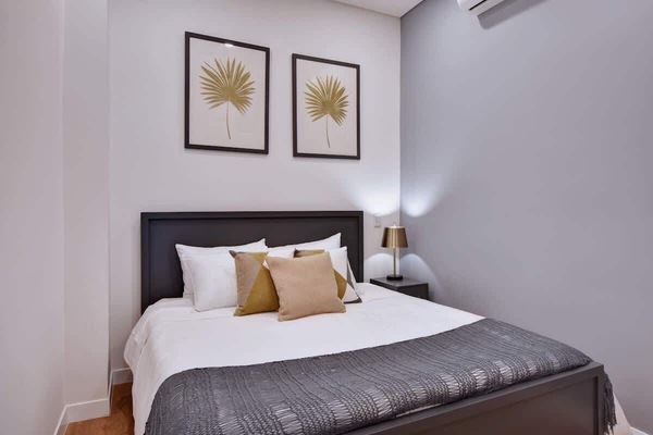 Bedroom located in the back of the apartment to ensure a quiet night's sleep.