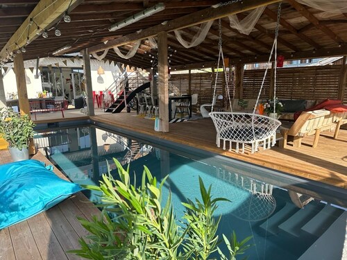 House on the harbour and near the salt marshes, beach 150 m away