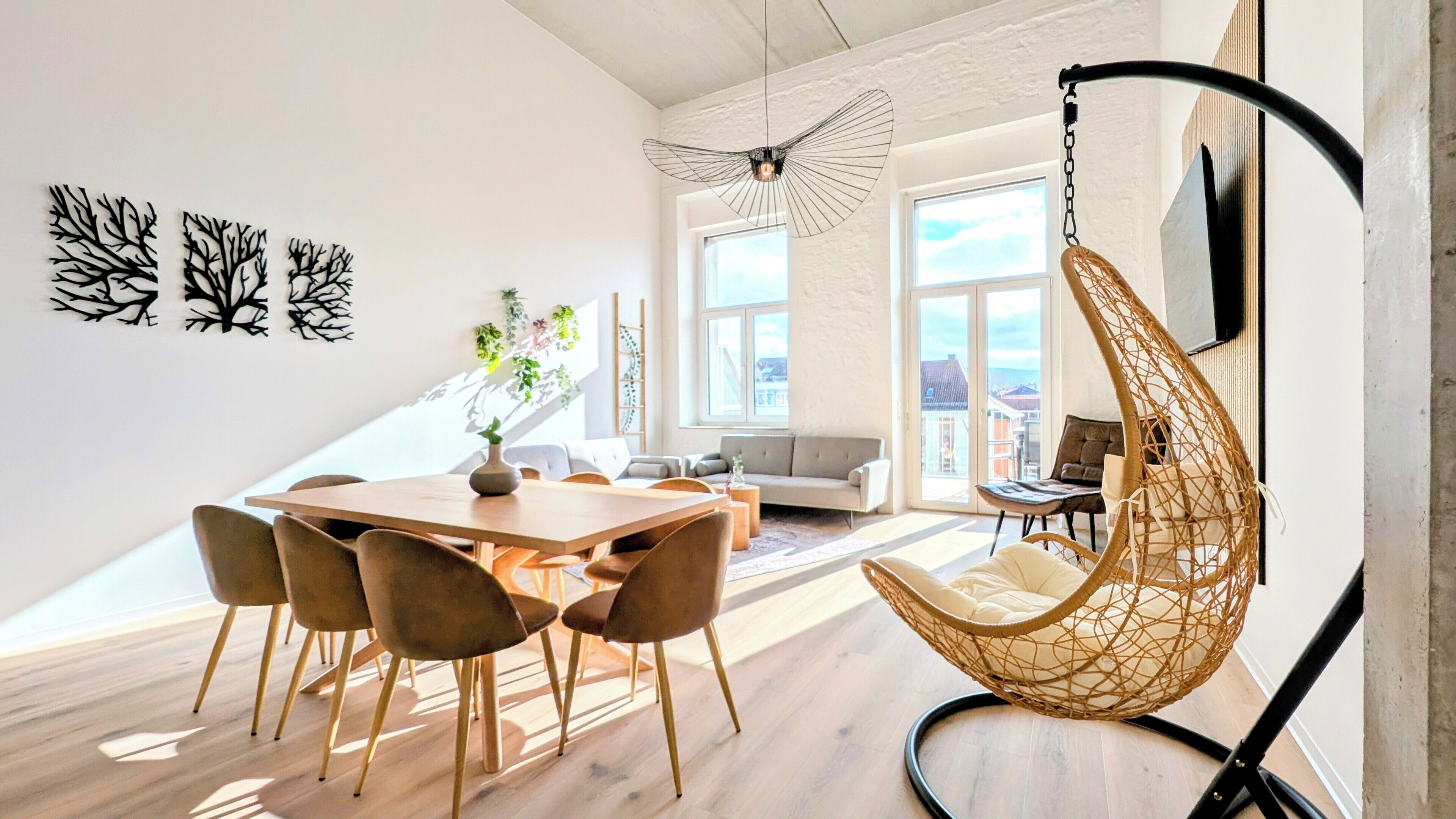 Luxury Loft, 3 Bedrooms, Mobility Accessible, Balcony | Living area | 65-inch Smart TV with cable channels, streaming services, offices