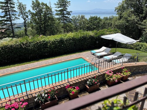 Piece of Lake Trasimeno Paradise: Lush Hillside Private Villa & Pool