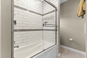 Hair dryer, bidet, towels, soap