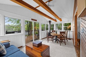 Smart TV, fireplace - Lakefront Retreat | Deck, AC, Fire Pit, BBQ, Wi-Fi (Pocono Lake)