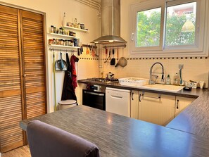 Microwave, oven, stovetop, dishwasher