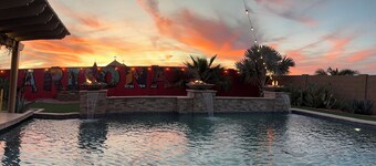 Heated Swim Up Oasis, Hot Tub, Game Room, 100” TV