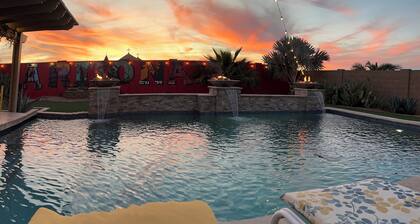 Heated Swim Up Oasis, Hot Tub, Game Room, 100” TV