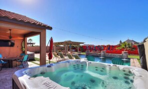 Outdoor spa tub - Swim Up Oasis, Hot Tub, Game Room, 100” TV (Maricopa)