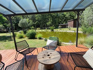 Terrace/patio - Magnificent villa with swimming pool between lakes and ocean (Biscarrosse)