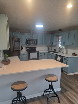 Microwave, oven, stovetop, dishwasher