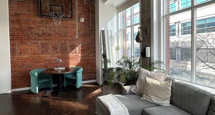 Downtown heritage brick loft with 16' ceilings