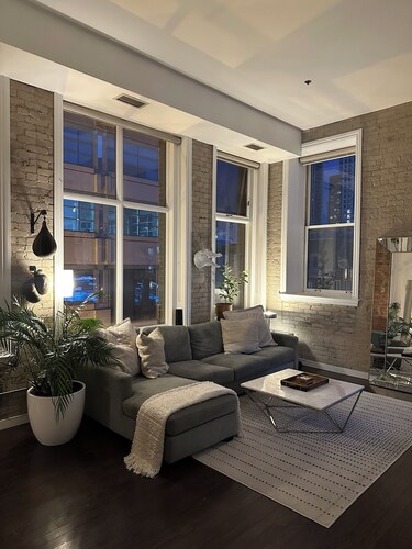 Downtown heritage brick loft with 16' ceilings