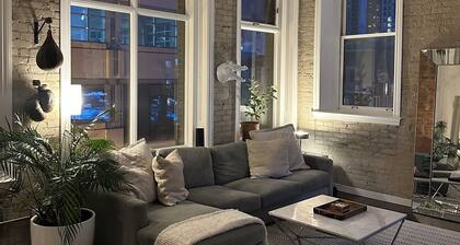Downtown heritage brick loft with 16' ceilings