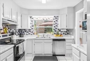 Microwave, oven, stovetop, dishwasher