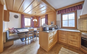 Fridge, oven, dishwasher, coffee/tea maker