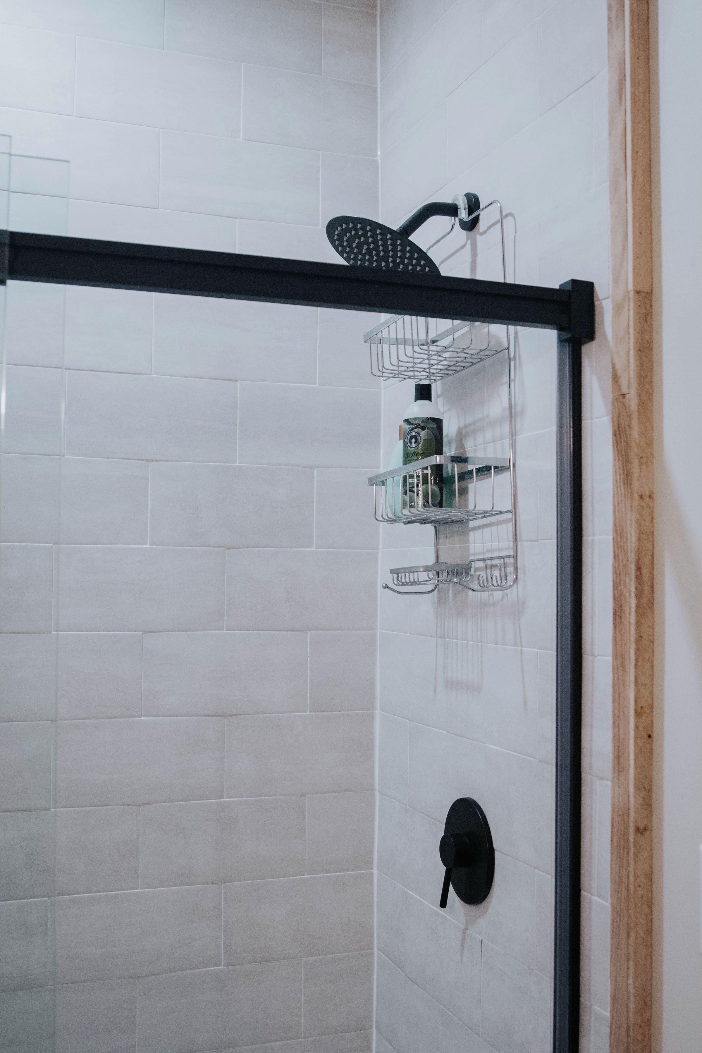Shower, towels, soap, toilet paper