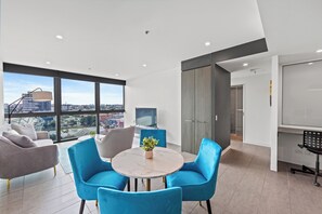 Two Bedroom One Bathroom Gabba View Apartment | Dining room - Trafalgar Lane Apartments by CLLIX (Woolloongabba)