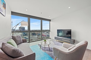 Two Bedroom One Bathroom Gabba View Apartment | Living area | Smart TV