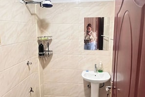 Shower, hair dryer, bidet, soap