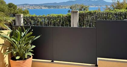 Proche plage et port, T2 vue mer, rénové, avec vaste terrasse et parking privé