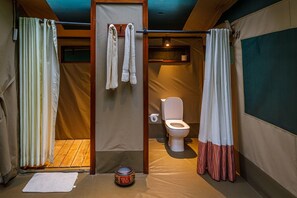 Chambre Double Standard, vue fleuve | Salle de bain | Douche, sĂšche-cheveux, serviettes fournies, savon