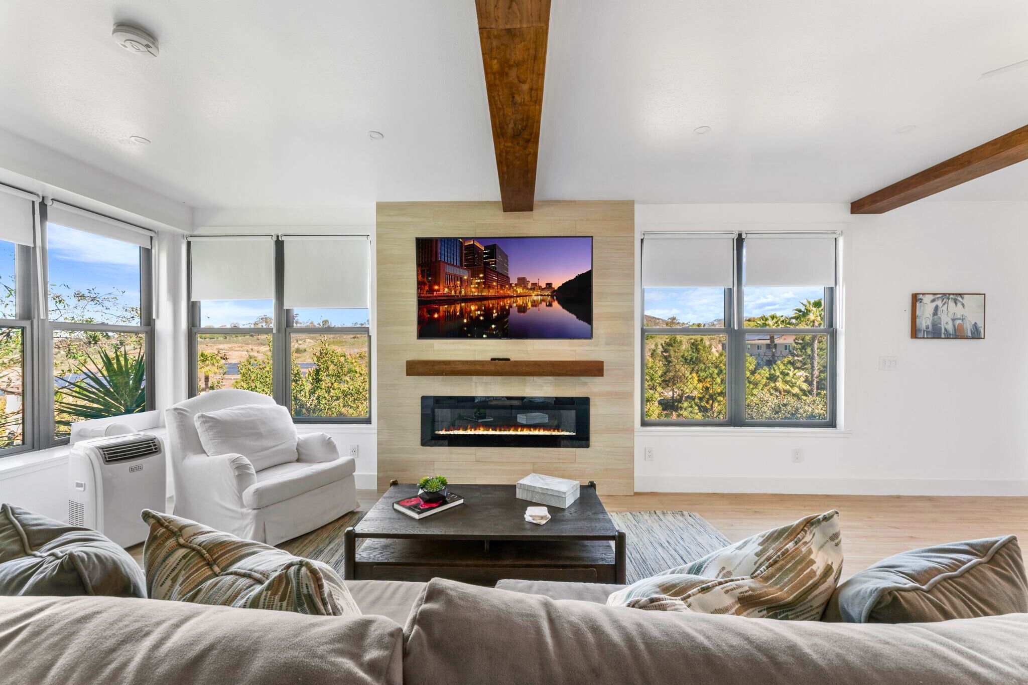 Smart TV, fireplace, offices