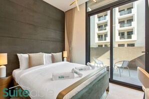 1 bedroom, desk, iron/ironing board, travel crib