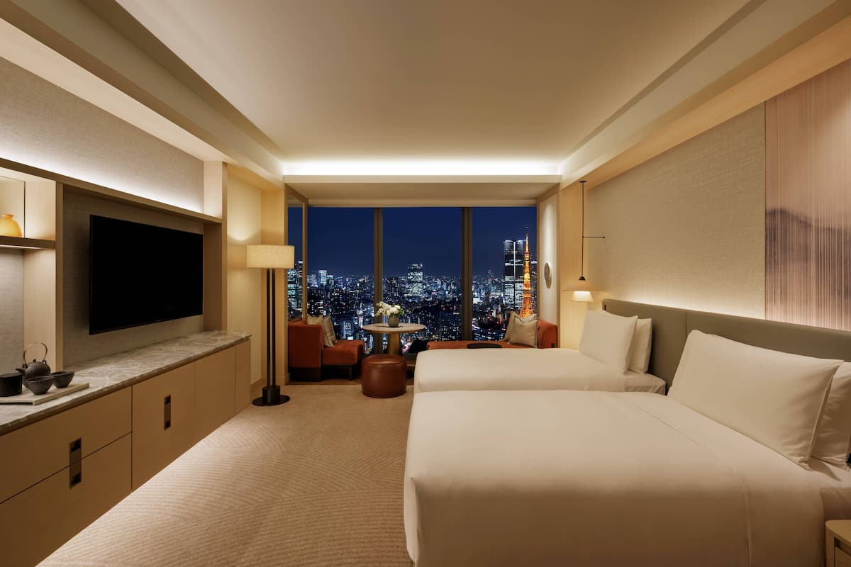 Fairmont, Twin Room, 2 Twin Beds, Tokyo Tower View | Free WiFi, bed sheets