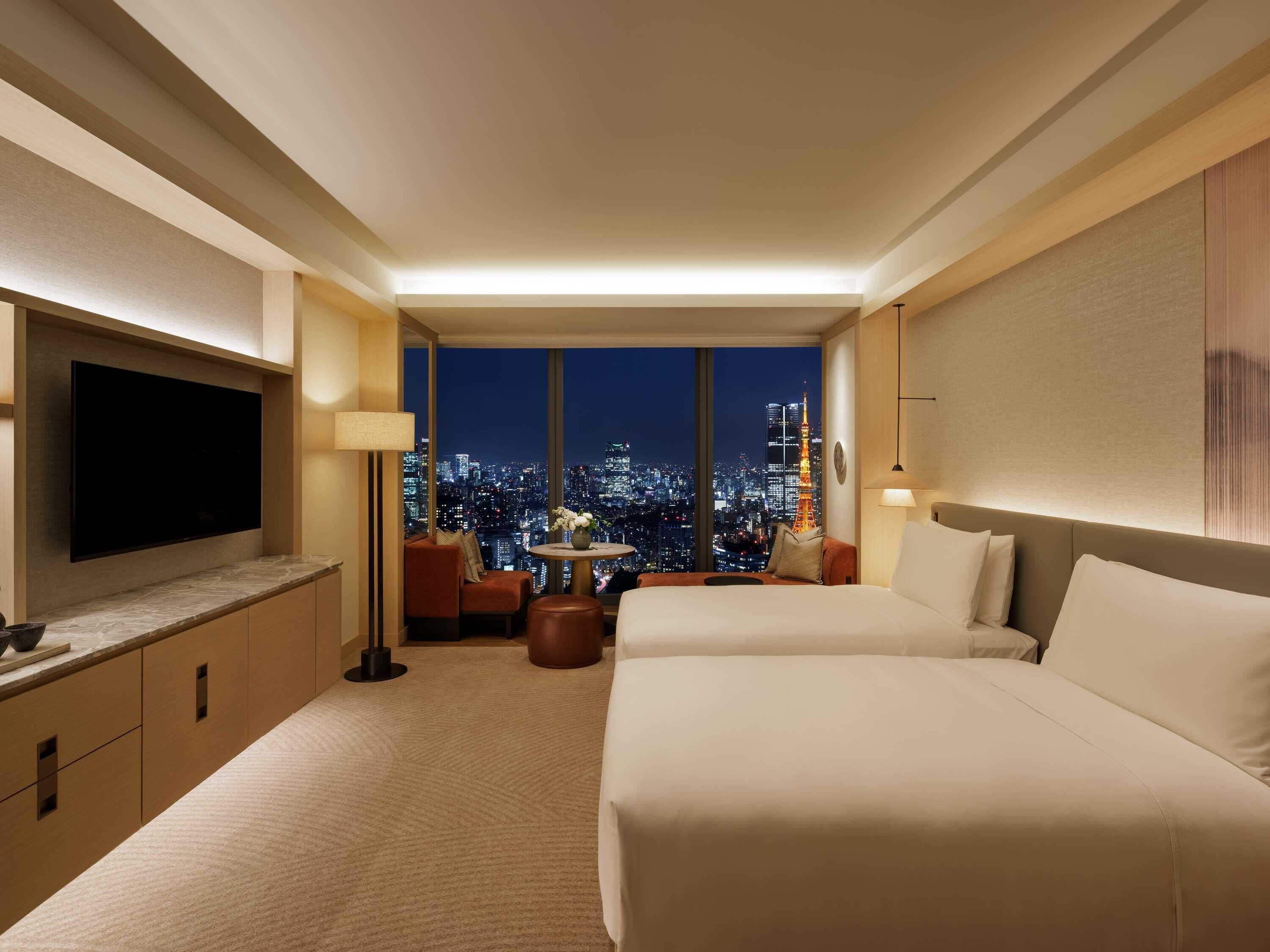 Fairmont, Twin Room, 2 Twin Beds, Tokyo Tower View | Laptop workspace, free WiFi, bed sheets