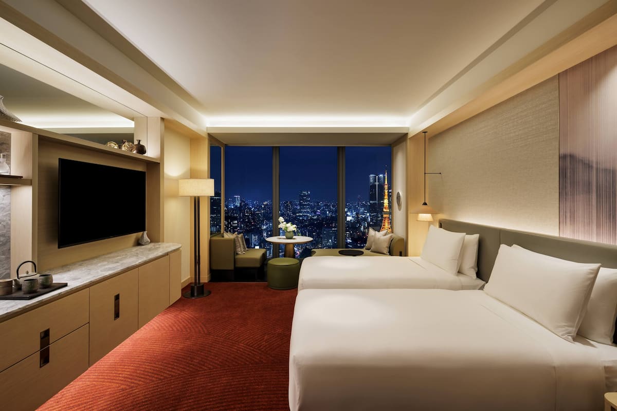 Fairmont Gold, Twin Room, 2 Twin Beds, Tokyo Tower View | Free WiFi, bed sheets