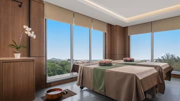 Couples treatment room(s), aromatherapy, hot stone massages, body scrubs