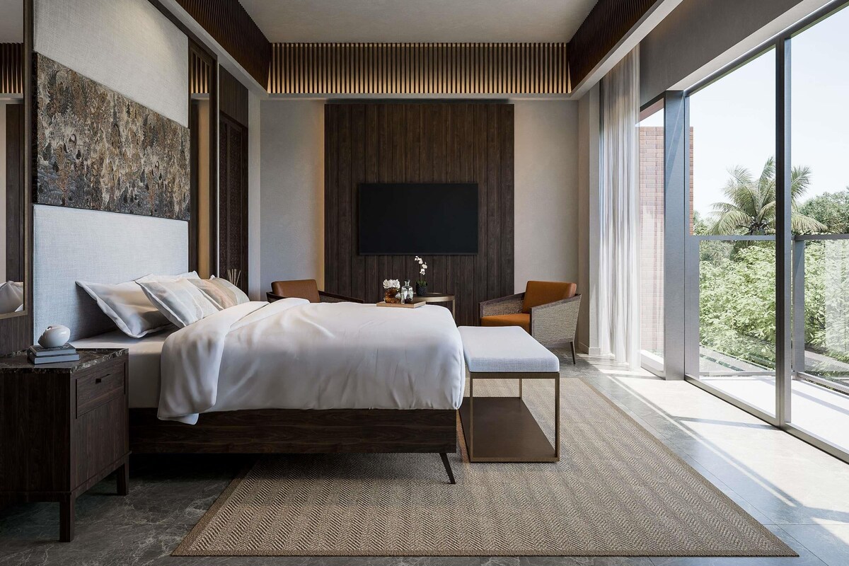 Serenity Suite, Balcony and Forest view - 2 floors, 1 king bed | Caja de seguridad en la habitación, escritorio y cortinas blackout 