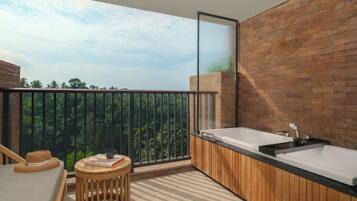 Deluxe room, balcony and forest view - 2 single beds | Balkong