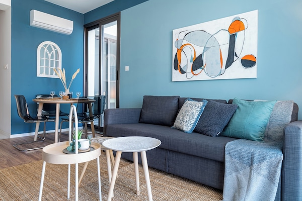 Apartment, 1 Double Bed with Sofa bed, Balcony, City View | Living area | 42-inch Smart TV with digital channels, streaming services