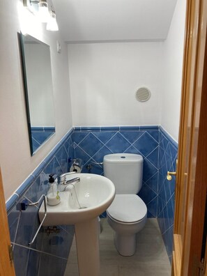 Haartrockner, Bidet, Handtücher, Seife