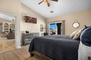 4 bedrooms, desk, iron/ironing board, travel crib