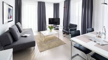 Desk, laptop workspace, soundproofing, free WiFi
