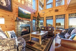 TV, fireplace, video games